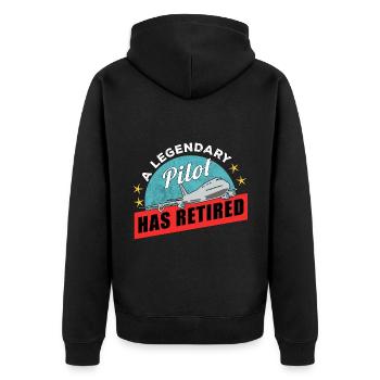 Airplane Pilot Fly Pension Stopped I Gift - Unisex Premium Organic Zip Hoodie - black - Back - Nico (187cm)