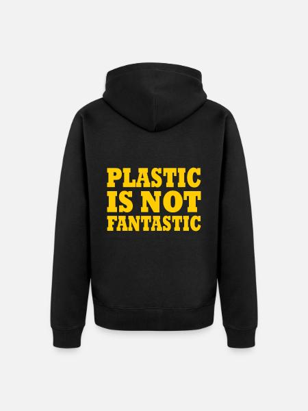Plastic is not fantastic - Unisex Premium Bio Zip Hoodie - Schwarz