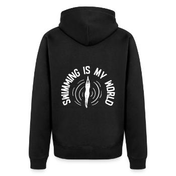 Swimmers Swimming 50 meters lane - Unisex Premium Organic Zip Hoodie - black - Back - Nico (187cm)