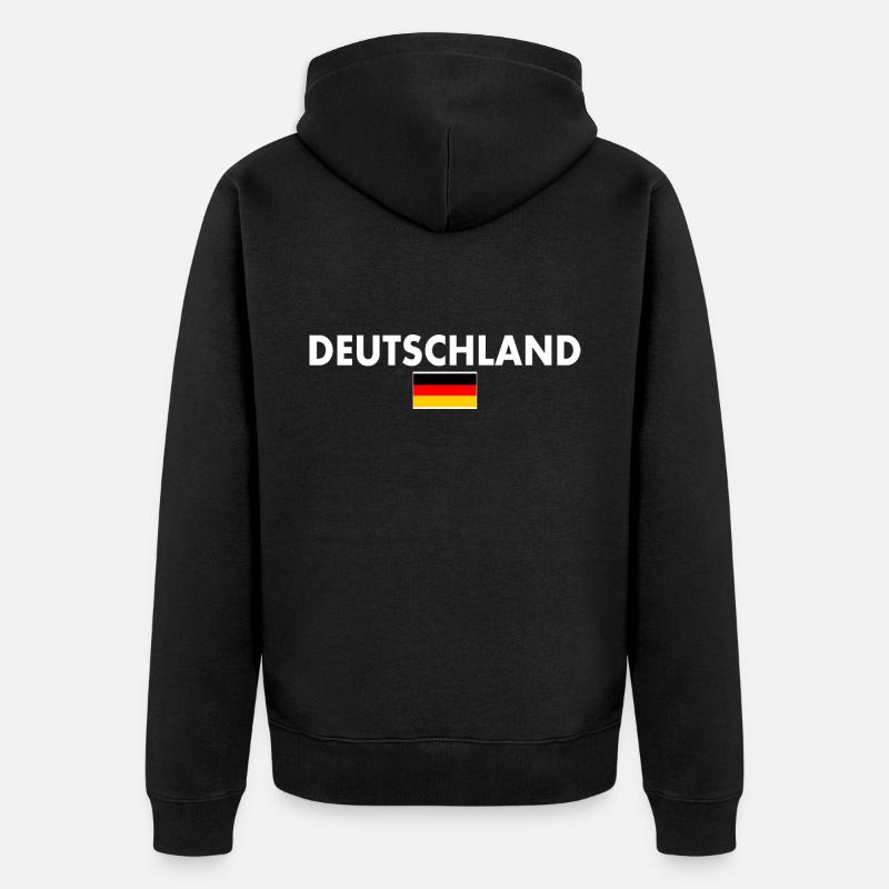 Deutschland - Unisex Premium Bio Zip Hoodie - Schwarz