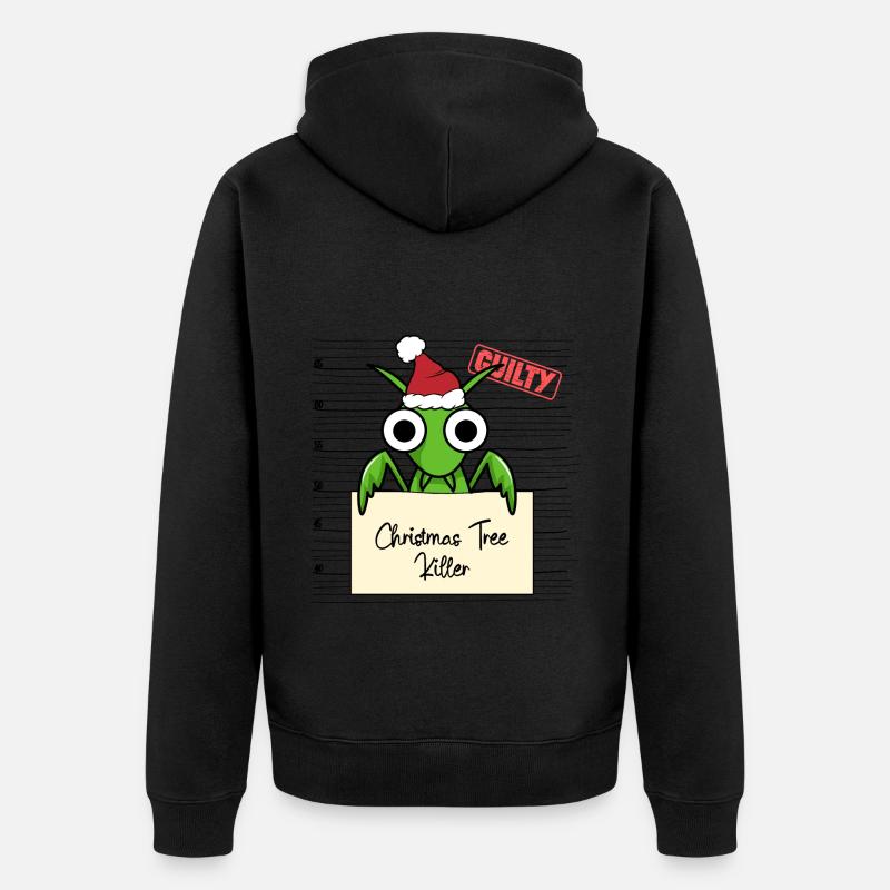 Weihnachtsbaum Umschubser Gottesanbeterin - Unisex Premium Bio Zip Hoodie - Schwarz