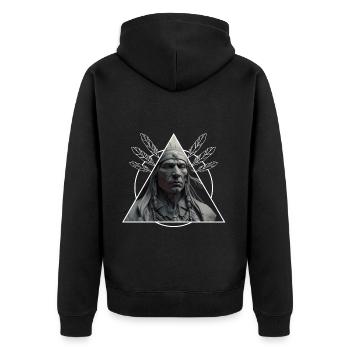 Indian Chief Triangle Frame - Unisex Premium Organic Zip Hoodie - black - Back - Nico (187cm)