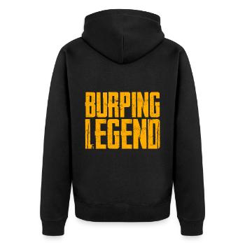 Burping Legend - Unisex Premium Bio Zip Hoodie - Schwarz - Hinten - Nico (187cm)