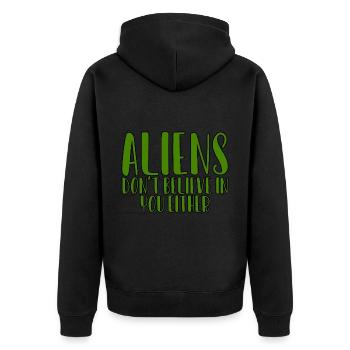 Les extraterrestres ne croient pas en vous non plus 4 - Veste à capuche bio Premium Unisexe - noir - Dos - Nico (187cm)