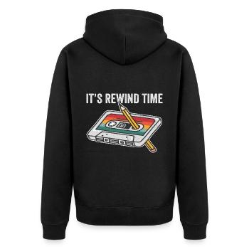 80er Jahre 90er Jahre Kassette Stift Retro Lustig - Unisex Premium Bio Zip Hoodie - Schwarz - Hinten - Nico (187cm)