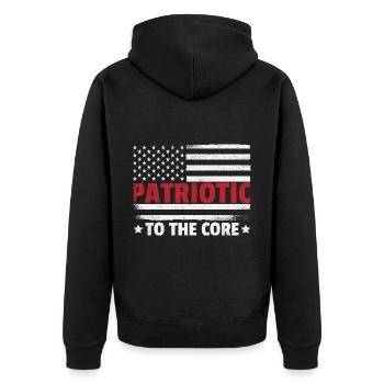 Drapeau américain Patriotisme - Veste à capuche bio Premium Unisexe - noir - Dos - Nico (187cm)