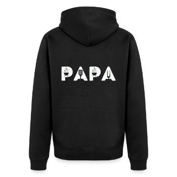 Papa barbecue humour bbq cadeau fête des pères - Veste à capuche bio Premium Unisexe - noir - Dos - Nico (187cm)