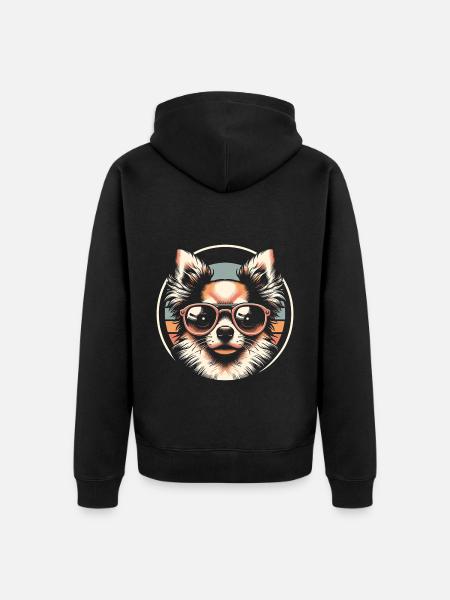 Chihuahua Dog - Unisex Premium Organic Zip Hoodie - black