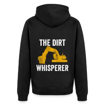 Baggerfahrer Bauarbeiter Bagger - Unisex Premium Bio Zip Hoodie - Schwarz - Hinten - Nico (187cm)