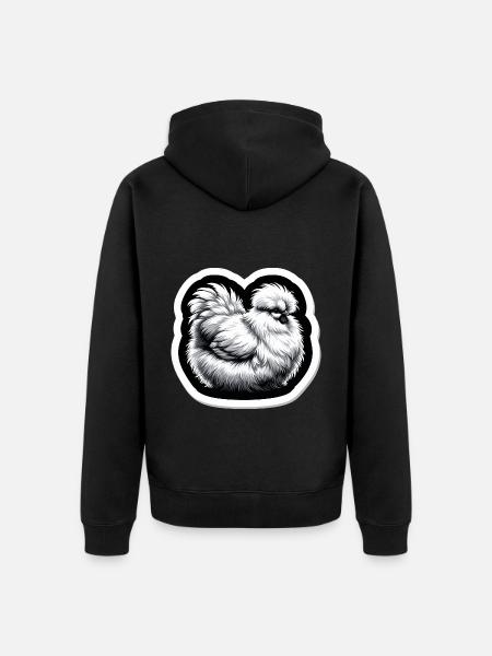 Silkie Chicken Fluffy Chicken Silkies - Unisex Premium Organic Zip Hoodie - black