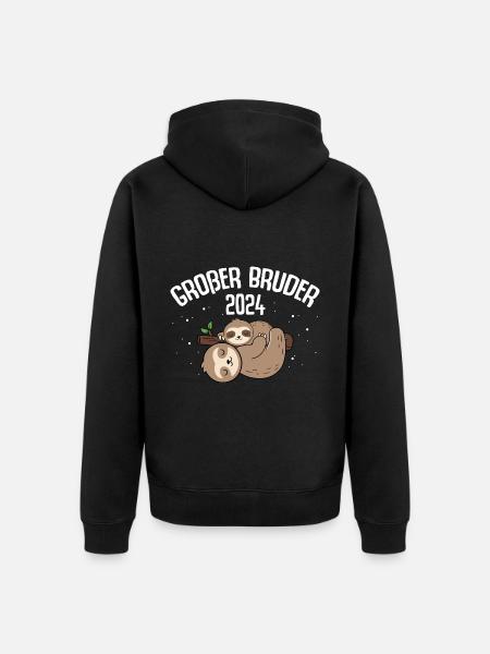 Großer Bruder 2024 - Unisex Premium Bio Zip Hoodie - Schwarz