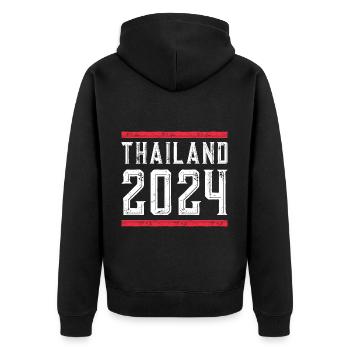 Jours fériés Thaïlande 2024 - Veste à capuche bio Premium Unisexe - noir - Dos - Nico (187cm)
