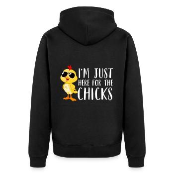 Je suis juste là pour les poussins mignon Pâques garçons enfants - Veste à capuche bio Premium Unisexe - noir - Dos - Nico (187cm)