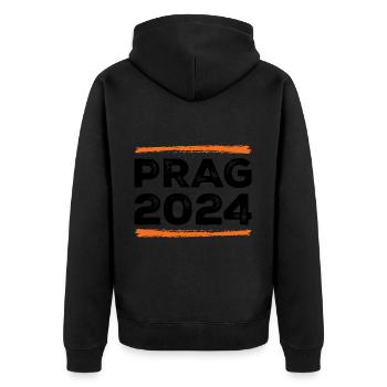 Devis Prague 2024 - Veste à capuche bio Premium Unisexe - noir - Dos - Nico (187cm)