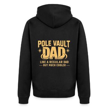 Stabhochspringer-Geschenk - Unisex Premium Bio Zip Hoodie - Schwarz - Hinten - Nico (187cm)