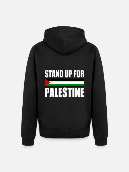 stand up for palestine - Unisex Premium Organic Zip Hoodie - black