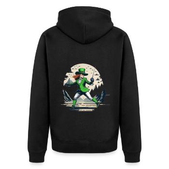Clôture Trèfle de la Saint-Patrick - Veste à capuche bio Premium Unisexe - noir - Dos - Nico (187cm)