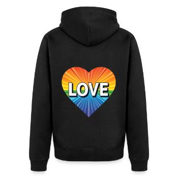 L’amour LGBTQ - Veste à capuche bio Premium Unisexe - noir - Dos - Nico (187cm)