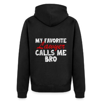 Mon avocat préféré m’appelle mon frère 3 - Veste à capuche bio Premium Unisexe - noir - Dos - Nico (187cm)