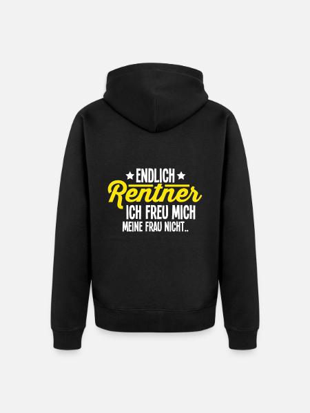 Rentner - Unisex Premium Bio Zip Hoodie - Schwarz