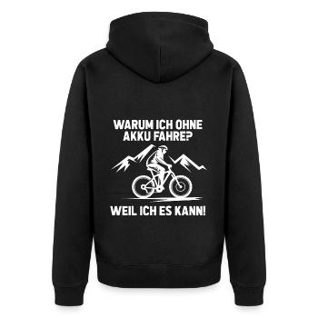 Vélo VTT Vélo de route E-Bike Cycliste - Veste à capuche bio Premium Unisexe - noir - Dos - Nico (187cm)