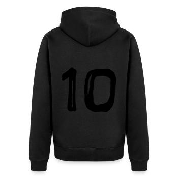 Numéro de maillot - Dix - Veste à capuche bio Premium Unisexe - noir - Dos - Nico (187cm)