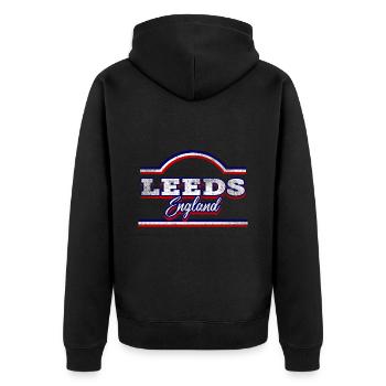 Leeds Angleterre UK City Font Vintage Rétro - Veste à capuche bio Premium Unisexe - noir - Dos - Nico (187cm)