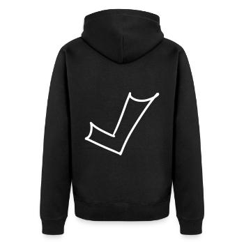Hook Emoji Sketch Dessin - Veste à capuche bio Premium Unisexe - noir - Dos - Nico (187cm)