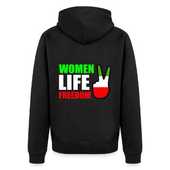 Women life freedom - Veste à capuche bio Premium Unisexe - noir - Dos - Nico (187cm)