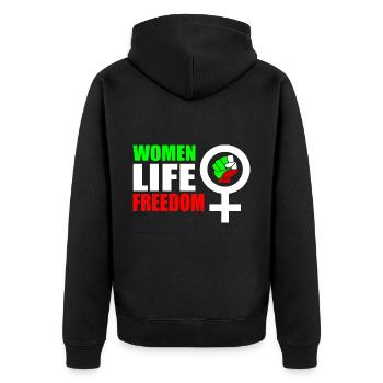 Women life freedom - Veste à capuche bio Premium Unisexe - noir - Dos - Nico (187cm)