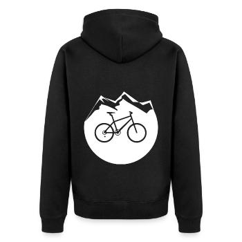 Kreis - Berg - Radfahren - (4) - Unisex Premium Bio Zip Hoodie - Schwarz - Hinten - Nico (187cm)