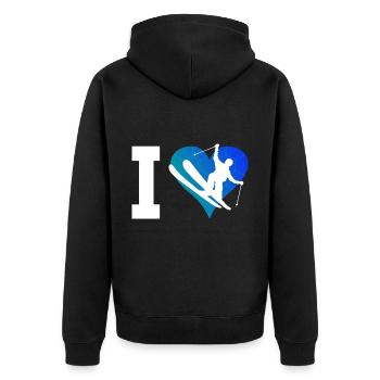 Ski acrobatique Saut à ski Femmes Slopestyle hommes - Veste à capuche bio Premium Unisexe - noir - Dos - Nico (187cm)