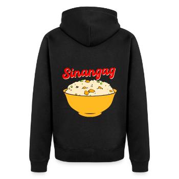 Philippines - Sinangag - Unisex Premium Organic Zip Hoodie - black - Back - Nico (187cm)