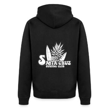 Santa Cruz Californie vintage rétro Surf - Veste à capuche bio Premium Unisexe - noir - Dos - Nico (187cm)