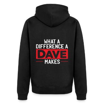 What A Difference A Dave Makes - Unisex Premium Organic Zip Hoodie - black - Back - Nico (187cm)