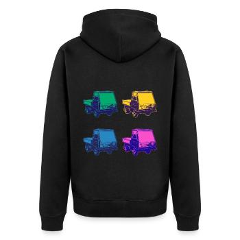 Multicar M25 Multicar Neu Multricar Lastkraftwagen - Unisex Premium Bio Zip Hoodie - Schwarz - Hinten - Nico (187cm)