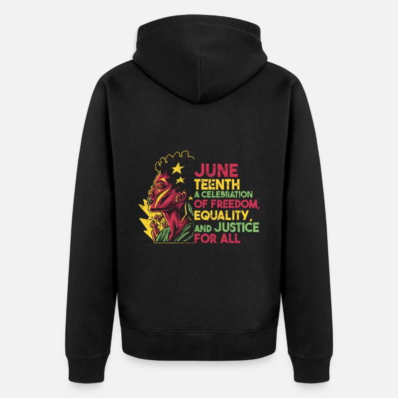 Juneteenth Schwarze Geschichte 19. Juni - Unisex Premium Bio Zip Hoodie - Schwarz