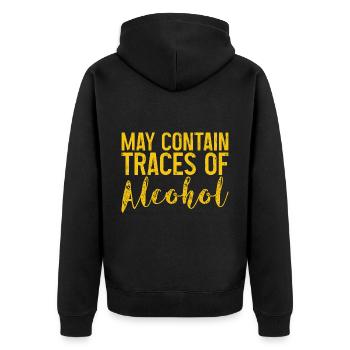 May Contain Traces Of Alcohol 3 - Unisex Premium Organic Zip Hoodie - black - Back - Nico (187cm)