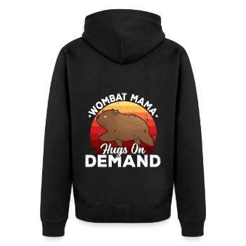 Wombat Mama Wombat Propriétaires d’animaux australiens - Veste à capuche bio Premium Unisexe - noir - Dos - Nico (187cm)
