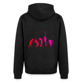 Tennis spielen Tennisspielen Tennisspieler - Unisex Premium Bio Zip Hoodie - Schwarz - Hinten - Nico (187cm)