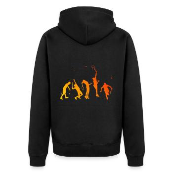 Herren Damen Tennis Tennisspieler Tennis spielen - Unisex Premium Bio Zip Hoodie - Schwarz - Hinten - Nico (187cm)