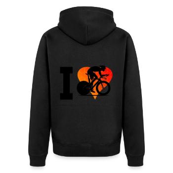 Vélo de route Vélo de route Vélo de route Vélo de route pour femmes - Veste à capuche bio Premium Unisexe - noir - Dos - Nico (187cm)