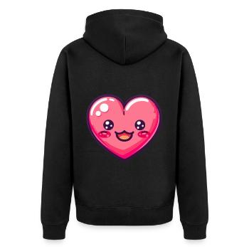 Doux coeur amour bébé - Veste à capuche bio Premium Unisexe - noir - Dos - Nico (187cm)