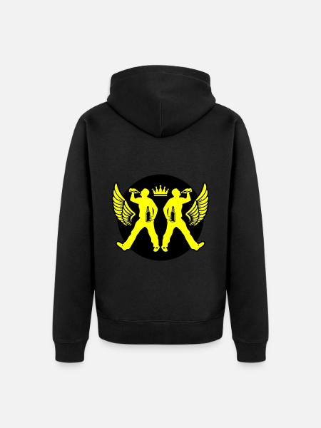 Drinking Bier Silhouette - Unisex Premium Bio Zip Hoodie - Schwarz