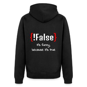 IT Informatik Informatiker Computerarbeit Geschenk - Unisex Premium Bio Zip Hoodie - Schwarz - Hinten - Nico (187cm)