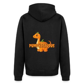 Dinosaur Pumpkin Halloween Pumkasaurus Costume - Unisex Premium Organic Zip Hoodie - black - Back - Nico (187cm)