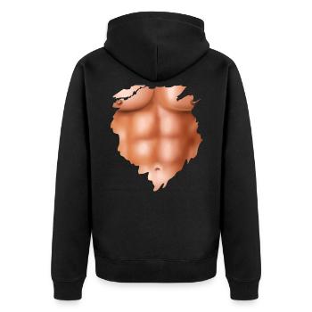 Elevation (Six Pack Edition) - Unisex Premium Organic Zip Hoodie - black - Back - Nico (187cm)