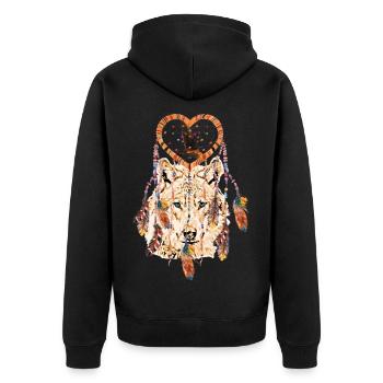 Wolf Dream Catcher Heart Falcon - Veste à capuche bio Premium Unisexe - noir - Dos - Nico (187cm)