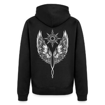 Ailes d’ange Ailes d’ange Archange - Veste à capuche bio Premium Unisexe - noir - Dos - Nico (187cm)