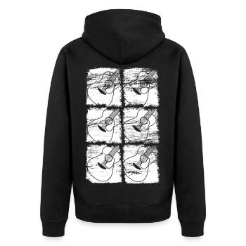 Dessin de guitare - Veste à capuche bio Premium Unisexe - noir - Dos - Nico (187cm)